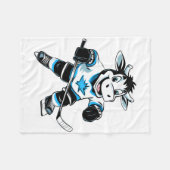 Kuh-Eishockey Fleecedecke (Vorderseite (Horizontal))