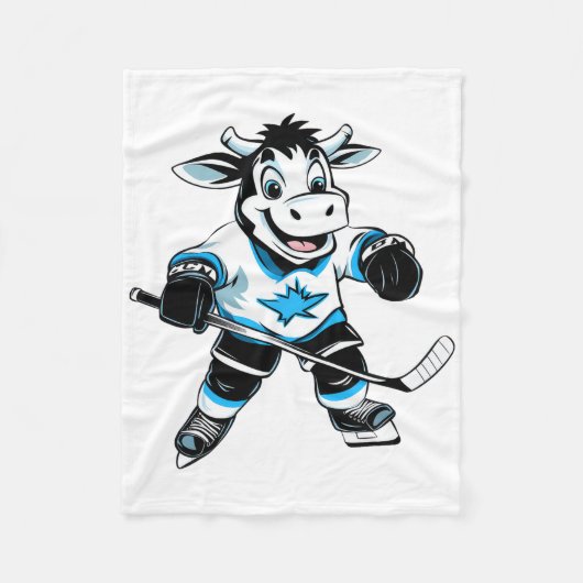 Kuh-Eishockey Fleecedecke (Vorderseite)