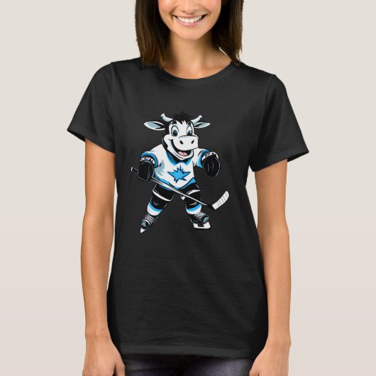 Kuh-Eishockey T-Shirt (Vorderseite)