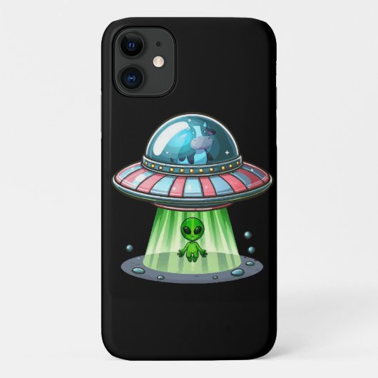 Kuh entführender Außerirdischer Case-Mate iPhone Hülle (Rückseite)