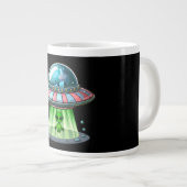 Kuh entführender Außerirdischer Jumbo-Tasse (Vorderseite Rechts)