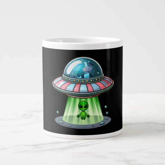 Kuh entführender Außerirdischer Jumbo-Tasse (Vorderseite)