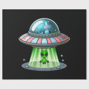 Kuh entführt Alien Geschenkpapier