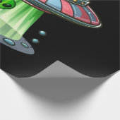 Kuh entführt Alien Geschenkpapier (Ecke)