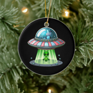 Kuh entführt Alien Keramik Ornament