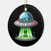 Kuh entführt Alien Keramik Ornament (Links)
