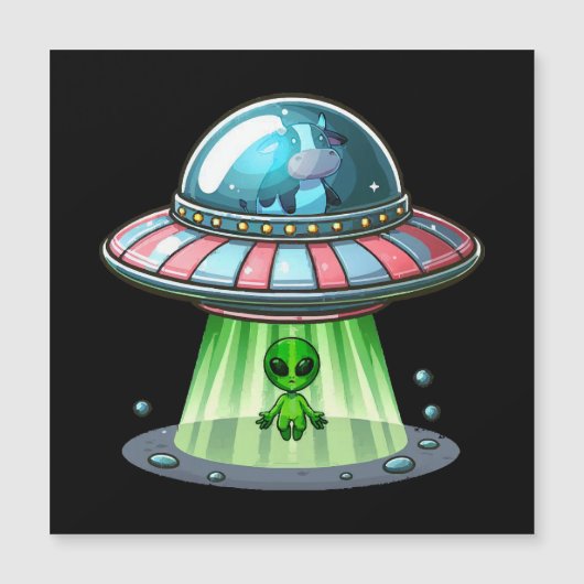 Kuh entführt Alien Magnetkarte (Vorderseite)