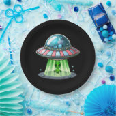 Kuh entführt Alien Pappteller (Party)