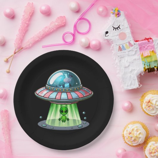 Kuh entführt Alien Pappteller (Party)