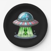 Kuh entführt Alien Pappteller (Vorderseite)