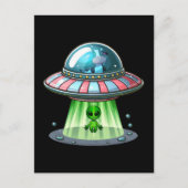 Kuh entführt Alien Postkarte (Vorderseite)