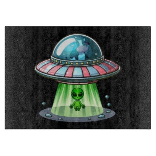 Kuh entführt Alien Schneidebrett