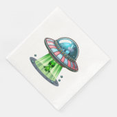 Kuh entführt Alien Serviette (Ecke)