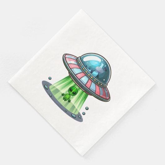Kuh entführt Alien Serviette (Ecke)