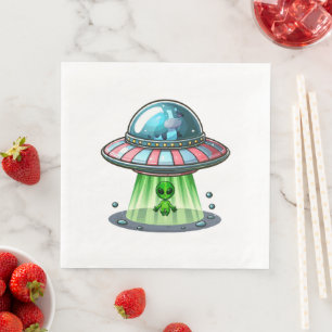 Kuh entführt Alien Serviette