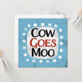 Kuh erhält neue Grußkarte Karte (Vorderseite/Rückseite Beispiel)
