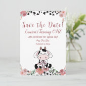 Kuh erste Geburtstag Save The Date (Stehend Vorderseite)