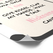 Kuh Erste Geburtstagsfeier Meilenstein-Zeichen Poster (Ecke)