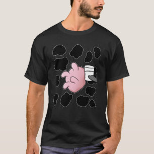 Kuh Euter Glas Milch Bauer Bauer Bauer Kostüm T-Shirt