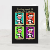 Kuh Eyebrows Funny Birthday Card Karte (Vorderseite)