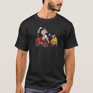 Kuh fährt Traktor für Farmtiere T-Shirt