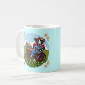 Kuh fährt Traktor Tasse (Vorderseite Links)