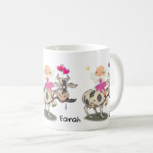 Kuh Fairy Floral Rosa Herz Tasse (VorderseiteRechts)