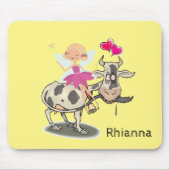 Kuh Fairy rosa Herz Mouse Pad! Mousepad (Vorne)