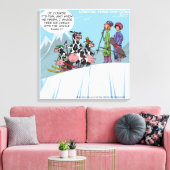 Kuh Familienschnee Skifahren Funny Canvas Print Leinwanddruck (Insitu (Wohnzimmer))