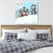 Kuh Familienschnee Skifahren Funny Canvas Print Leinwanddruck (Insitu (Schlafzimmer))