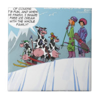 Kuh Familienschnee Skifahren Funny