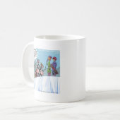 Kuh Familienschnee Skifahren Funny Kaffeetasse (Vorderseite Links)