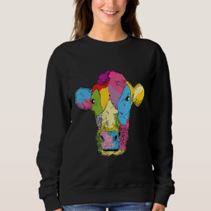 Kuh farbige Tiere Farm Männer Sweatshirt