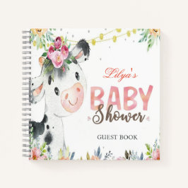 Kuh Farm Tiere Barnyard Baby Dusche Gästebuch Notizblock