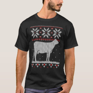 Kuh Färse Hässliche Weihnachten Rinderzucht Leben T-Shirt