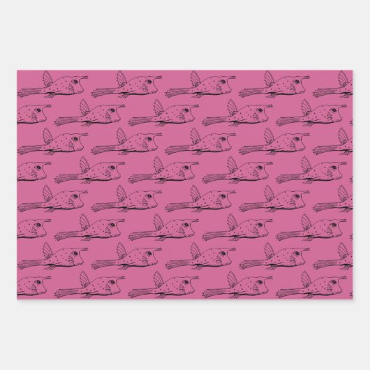 Kuh Fisch Wassertiere Muster Orange Red Lila Geschenkpapier Set (Vorderseite 3)