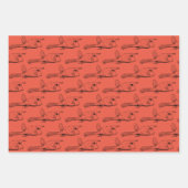 Kuh Fisch Wassertiere Muster Orange Red Lila Geschenkpapier Set (Vorderseite 2)