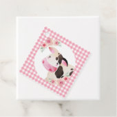 Kuh Floral Pink Gingham Landtiere Vielen Dank Geschenkanhänger (Beispiel)