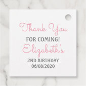 Kuh Floral Pink Gingham Landtiere Vielen Dank Geschenkanhänger (Rückseite)