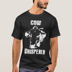 Kuh Flüsterer Schwarz und Weiß für Männer und Frau T-Shirt