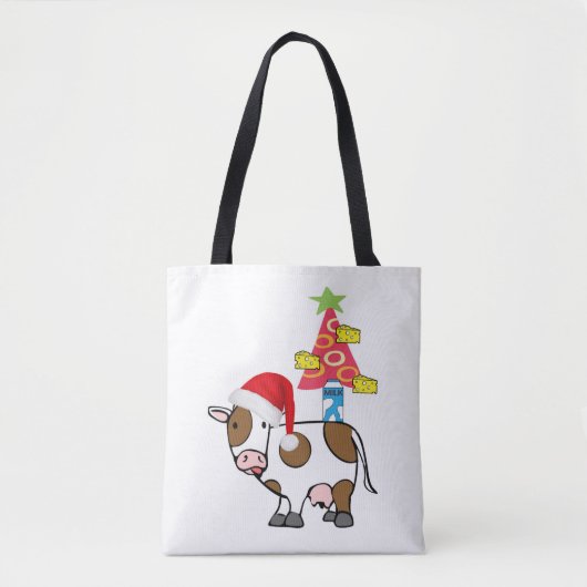 Kuh frohe Weihnachten Frauen Tragetaschen Land Tasche (Vorderseite)