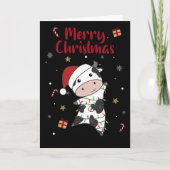 Kuh fröhliche Weihnachts Winter Tiere Kühe Karte (Vorderseite)