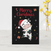 Kuh fröhliche Weihnachts Winter Tiere Kühe Karte (Gelbe Blume)