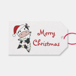 Kuh fröhliche Weihnachts Winter Tiere Kühe LKW Geschenkanhänger