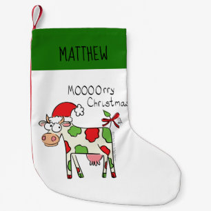 Kuh Funny Cartoon Weihnachten Urlaub Strumpf Kleiner Weihnachtsstrumpf