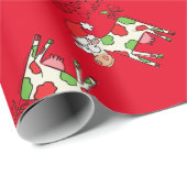 Kuh Funny Cartoon Weihnachtsfeiertag Geschenkpapier (Rolleneckpunkt)