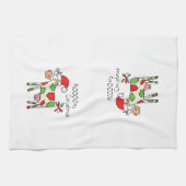 Kuh Funny Cartoon Weihnachtsfeiertag Geschirrtuch (Horizontal)