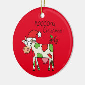 Kuh Funny Cartoon Weihnachtsfeiertag Keramik Ornament (Links)