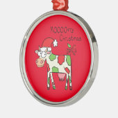 Kuh Funny Cartoon Weihnachtsfeiertag Ornament Aus Metall (Links)