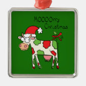 Kuh Funny Cartoon Weihnachtsfeiertag Ornament Aus Metall (Vorne)